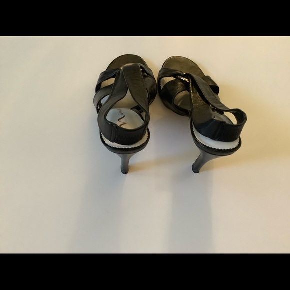 Nina Black Leather Women Shoes. Size 7 US M - Picture 3 of 9